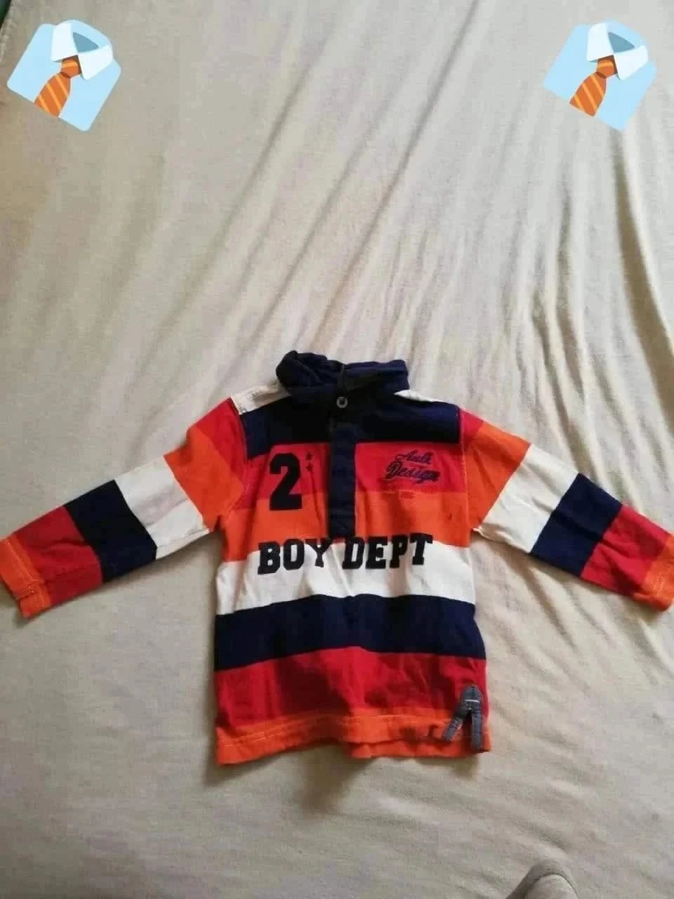 Maillot bébé manches longues 12-18 mois (80 cm) bon état - style sportif coloré boy dept